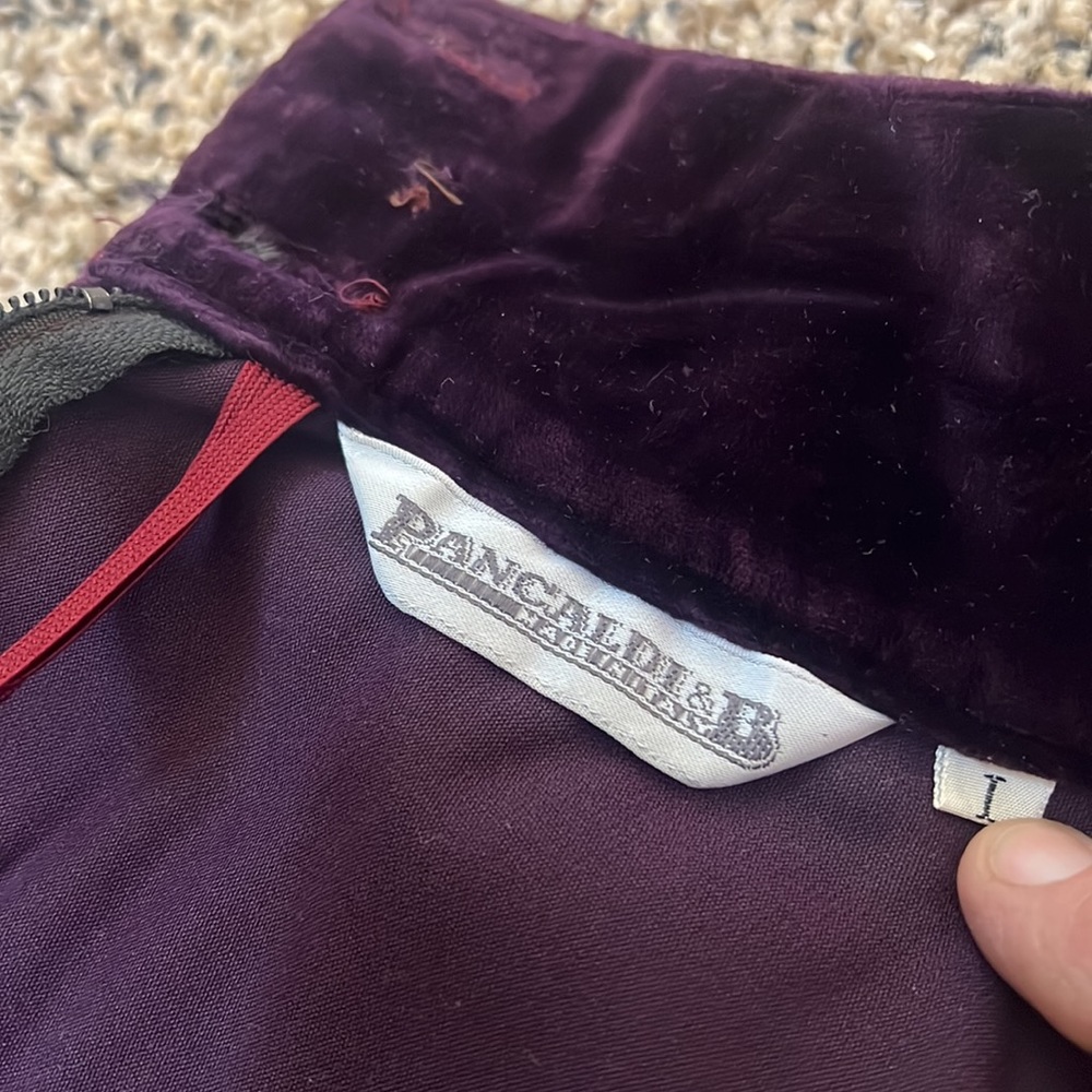 Vintage purple and gray velvet skirt. Made in Italy - Picture 9 of 11